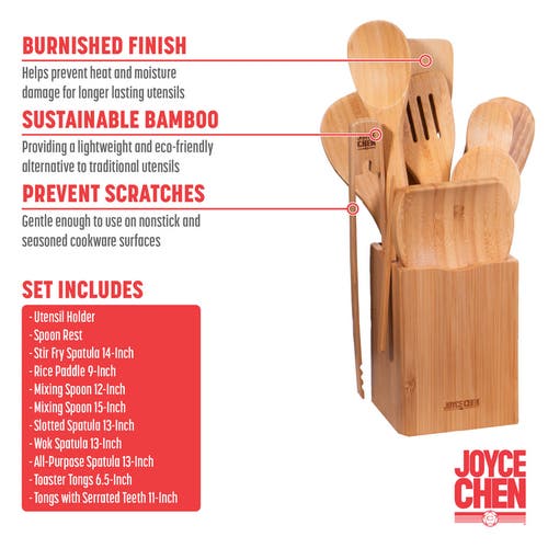 Joyce Chen 11 Piece Burnished Utensil Set In Brown