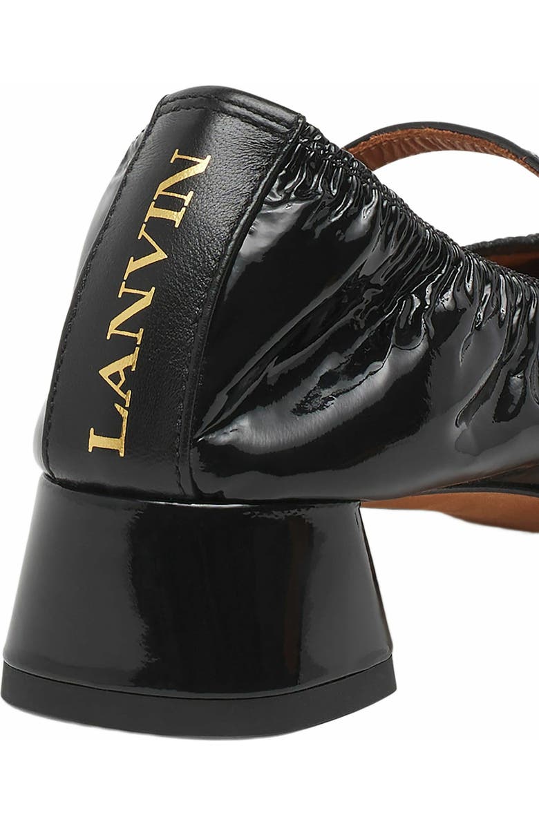 Lanvin Heeled Mary Jane In Glossy Leather, Alternate, color, Black