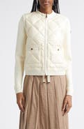 Moncler Cotton & Nylon Quilt Front Cardigan