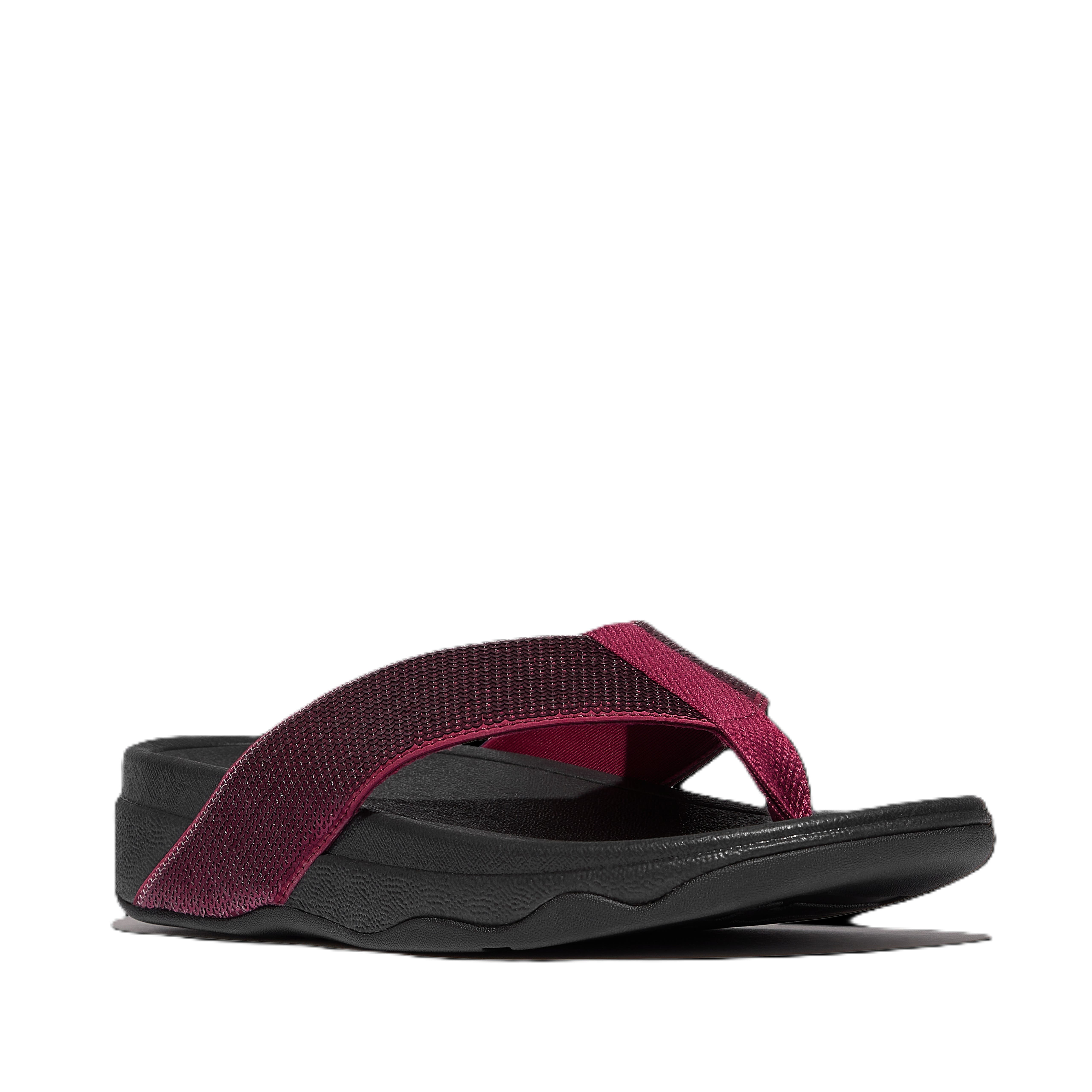 FitFlop Surfa Sequin Toe Post Sandals, Main, color, Ruby