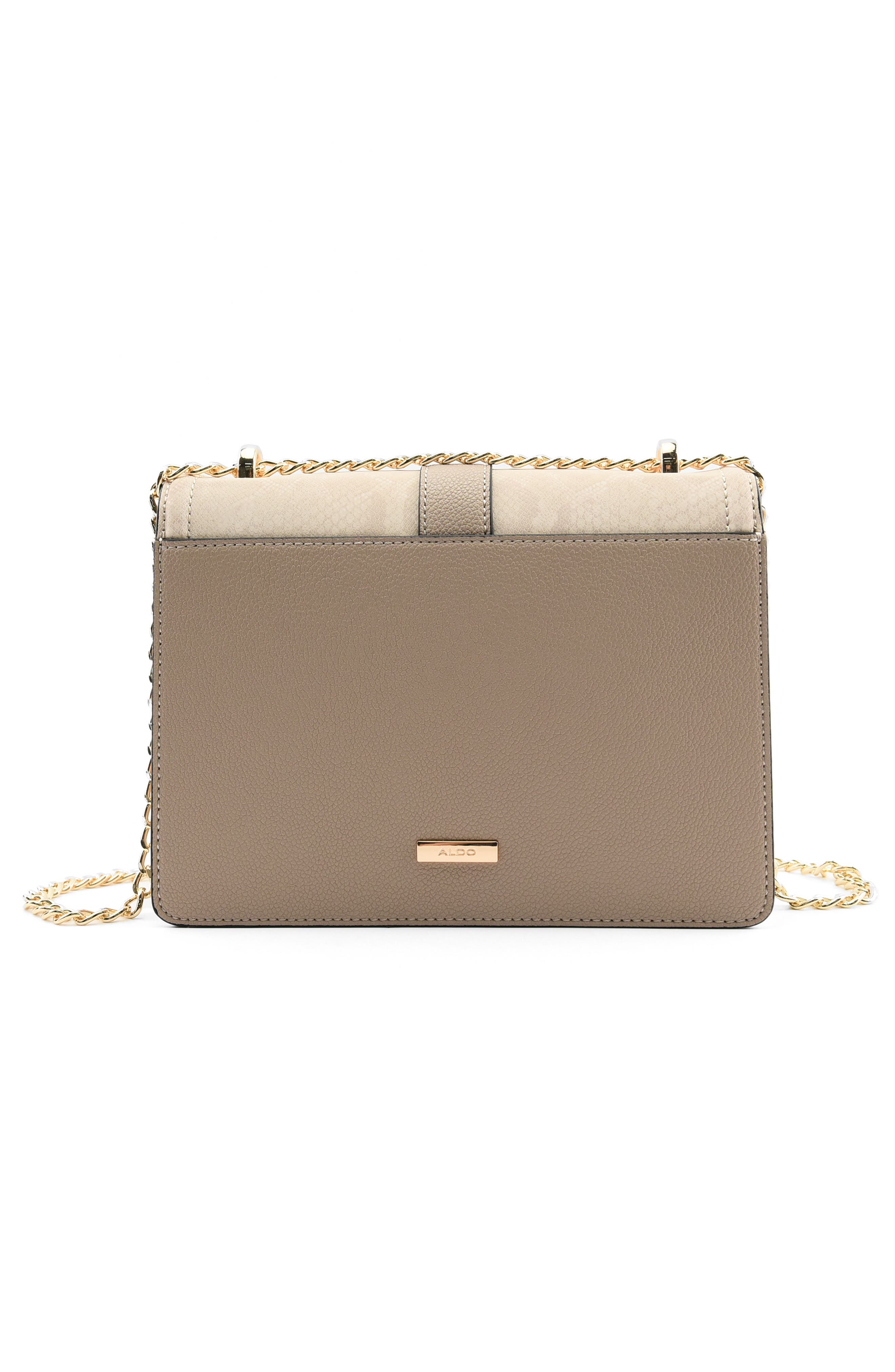 ALDO Donbeth Shoulder Bag, Alternate, color, Bone Matte Snake