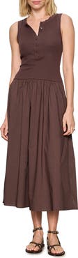 Sanctuary Breakaway Mixed Media Cotton Midi Dress