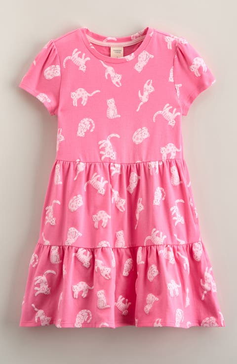Kids' Short Sleeve Tiered Dress