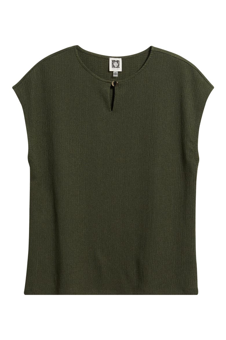 Textured Keyhole Top, Alternate, color, DARK BAY LEAF