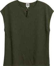 AK ANNE KLEIN Textured Keyhole Top