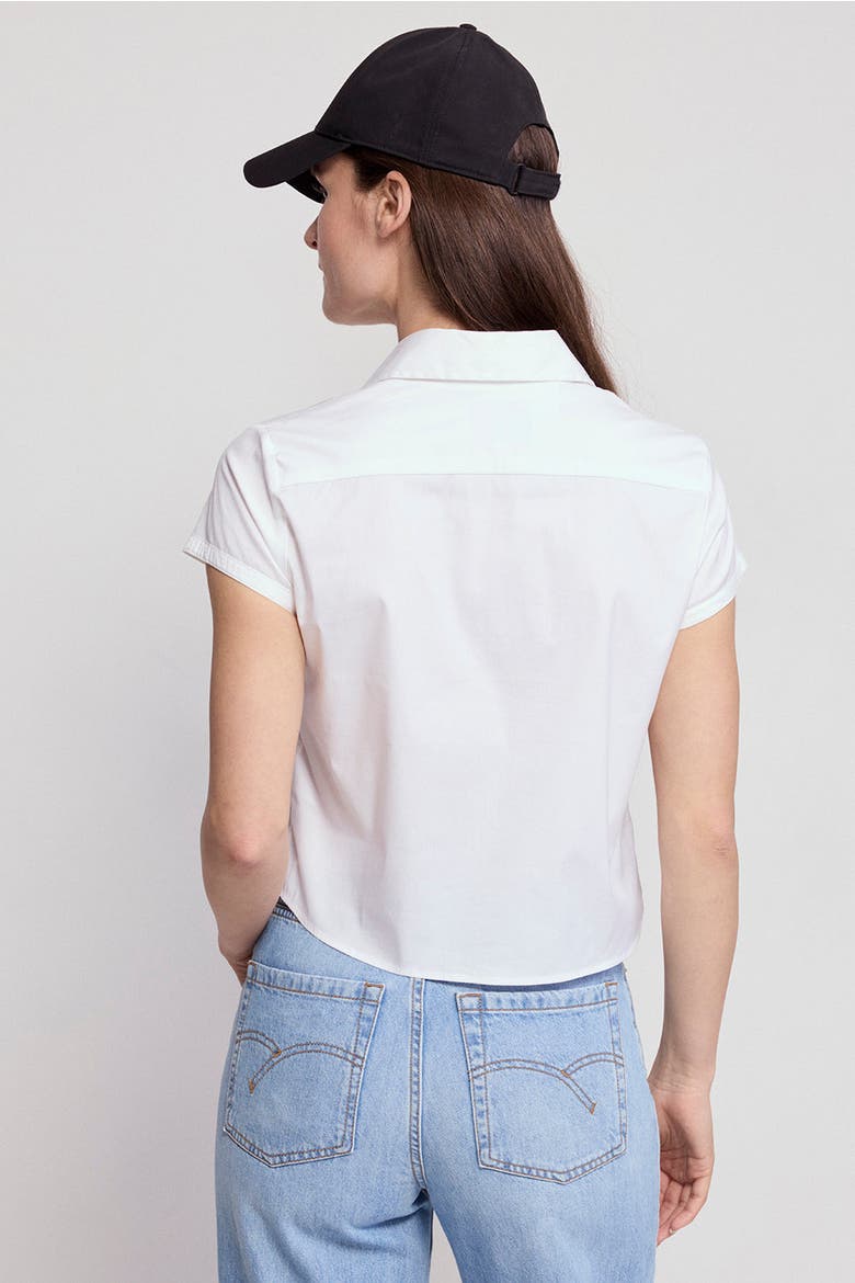 The Boxy Short Sleeve Cropped Shirt, Alternate, color, White