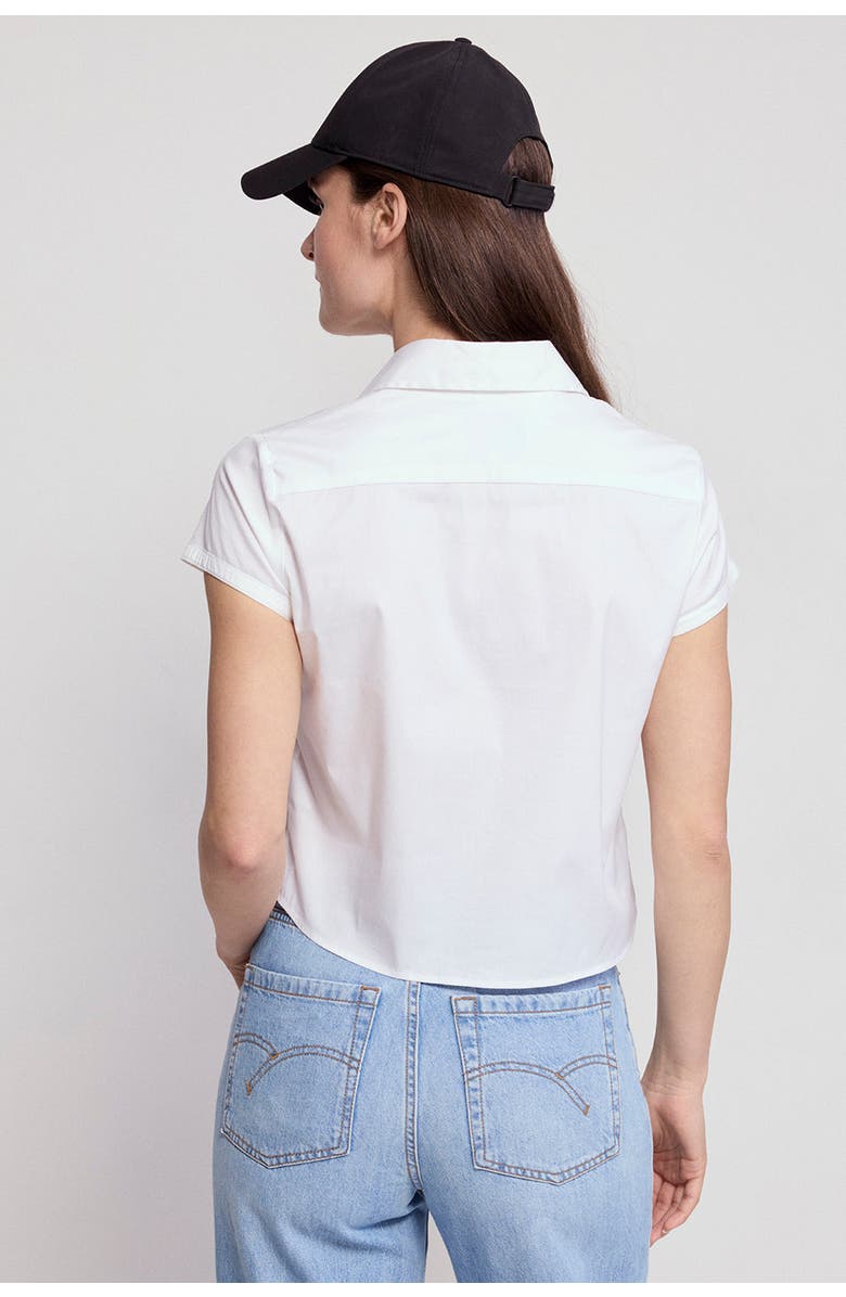 The Shirt by Rochelle Behrens The Boxy Cropped Short Sleeve Shirt, Alternate, color, White
