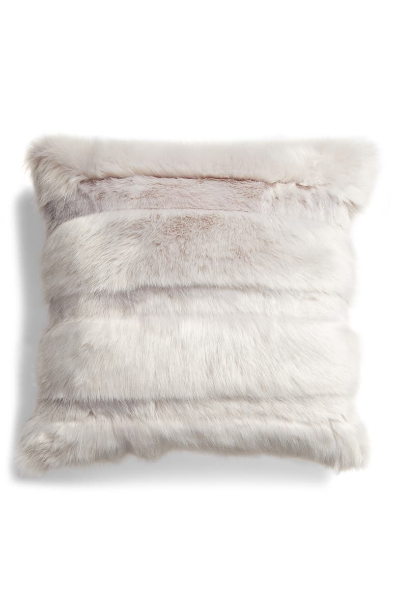 Rachel Parcell Stripe Faux Fur Accent Pillow, Main, color, 