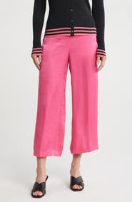 Theory Crushed Satin Wide Leg Crop Pants