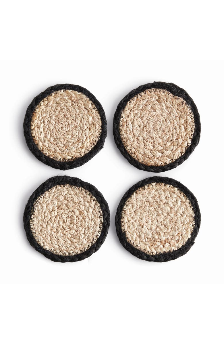 Napa Home & Garden Jute Coaster Set, Main, color, Black