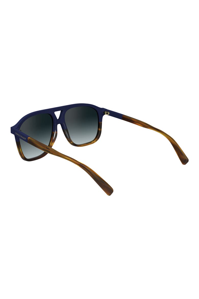 Heritage 58mm Gradient Aviator Sunglasses, Alternate, color, BLUE/ HAVANA
