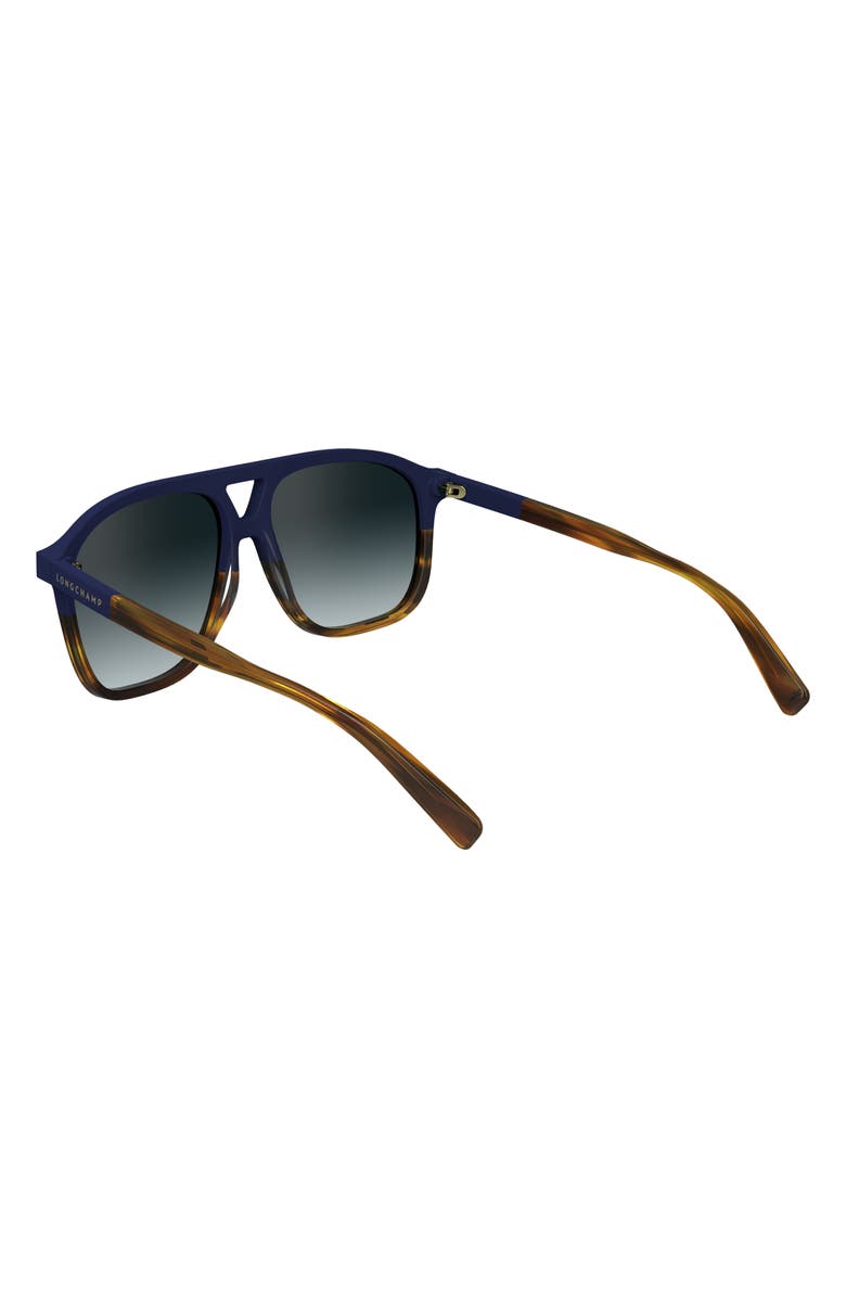 Longchamp Heritage 58mm Gradient Aviator Sunglasses, Alternate, color, Blue/ Havana