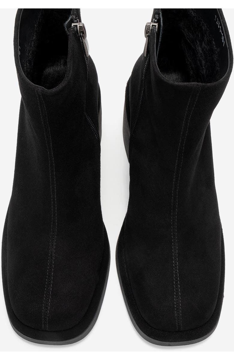 Forever & Always Shoes Junae Leather Block Heel Boot, Alternate, color, Black Suede