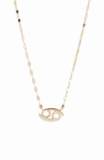 LANA 14K Gold Diamond Zodiac Cancer Pendant Necklace - 0.137ct.