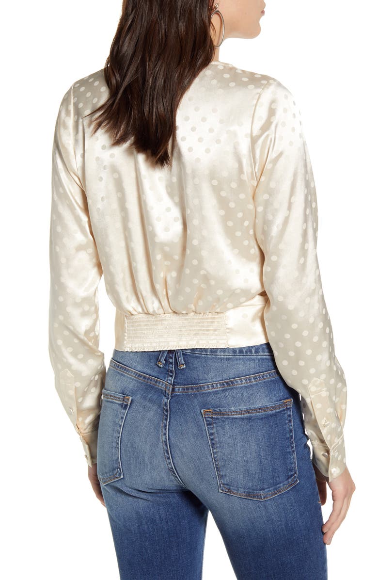 Good American Jacquard Dot Satin Top, Alternate, color,