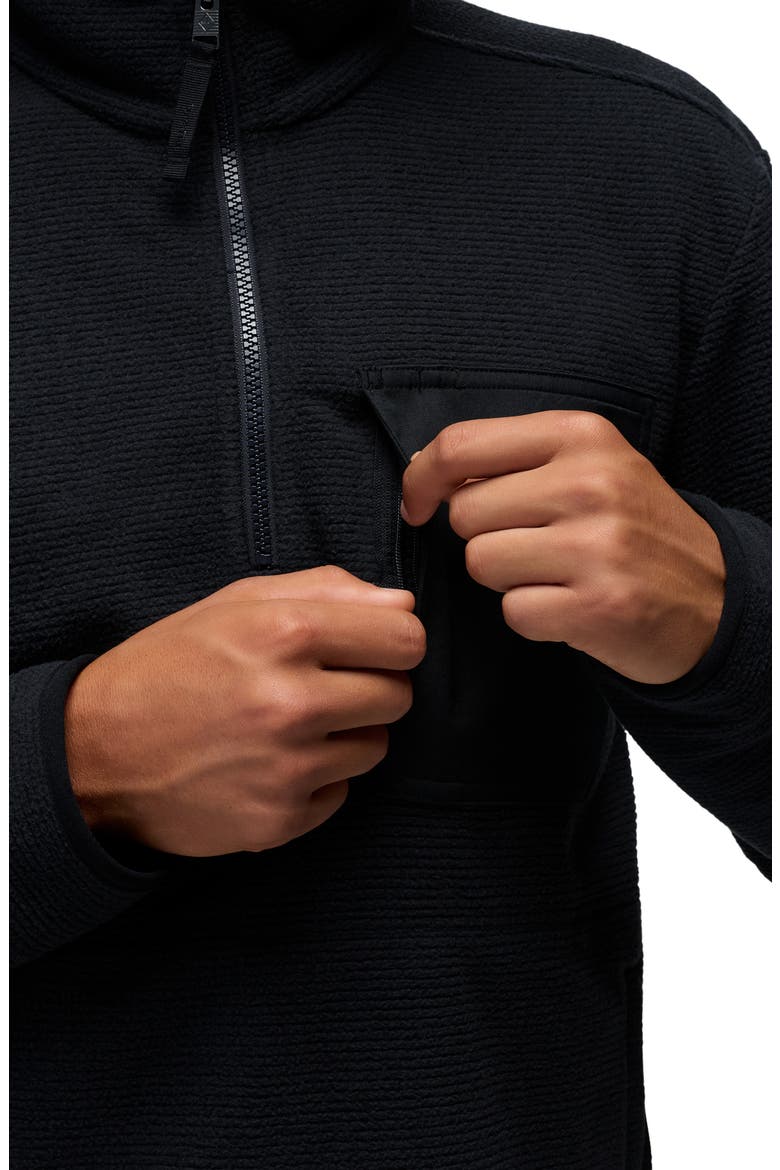 Stretch Zion Fleece Quarter Zip Pullover, Alternate, color, BLACK