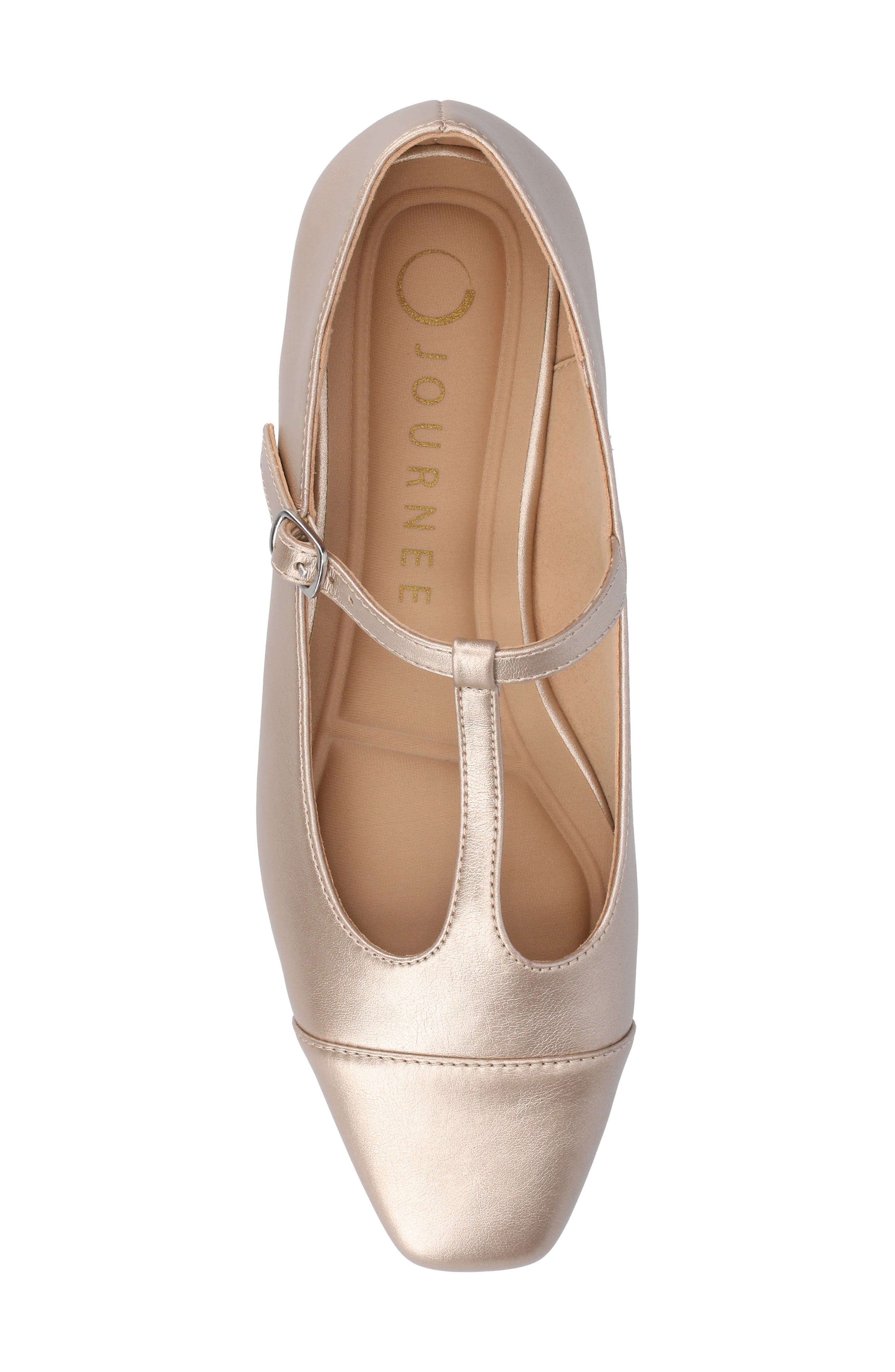 Thea T-Strap Flat, Alternate, color, CHAMPAGNE