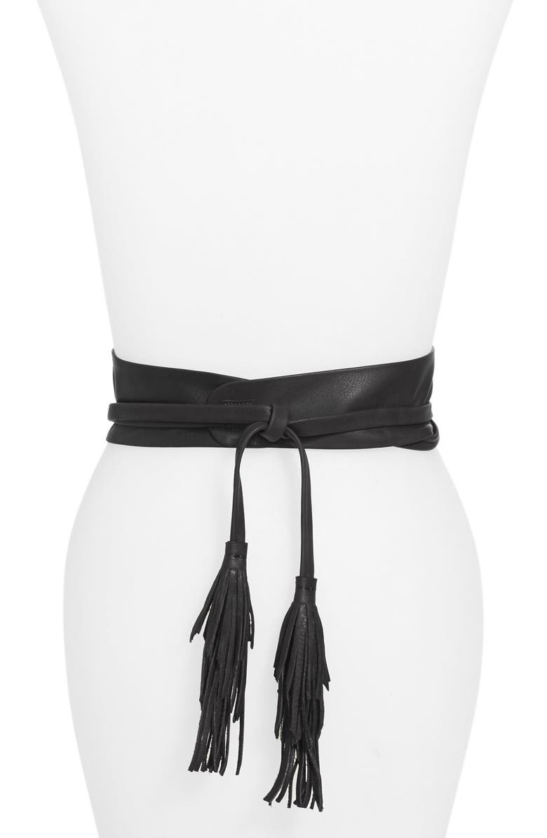 B-Low the Belt 'Ana' Leather Tassel Obi Belt, Main, color,