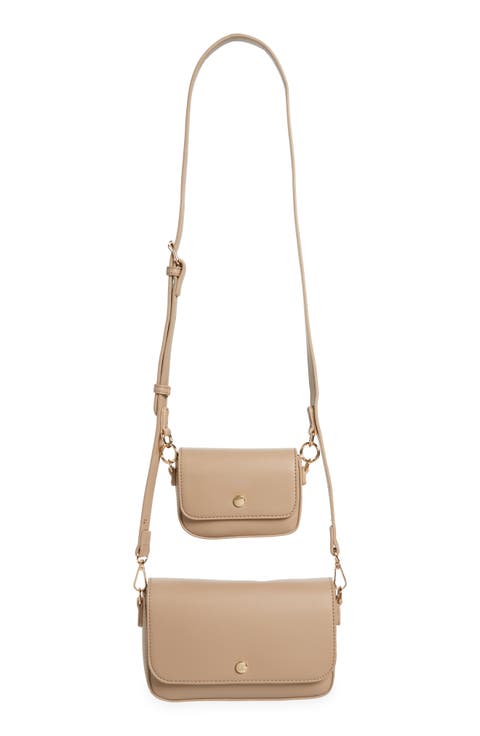 2-Piece Vegan Leather Crossbody Bag