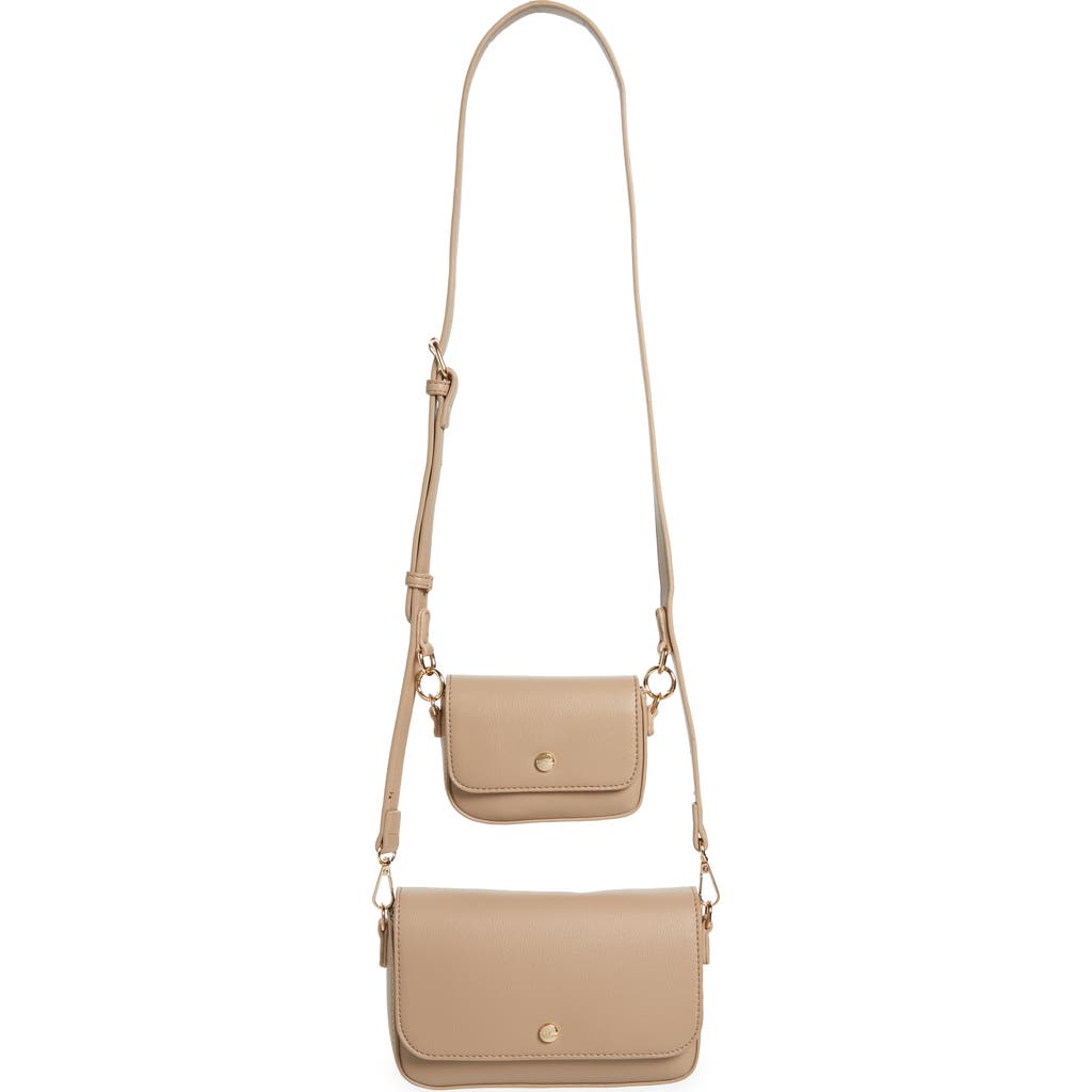 Mali + Lili 2-Piece Vegan Leather Crossbody Bag in Tan