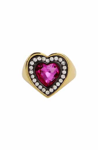 Kurt Geiger London Crystal Heart Halo Cocktail Ring