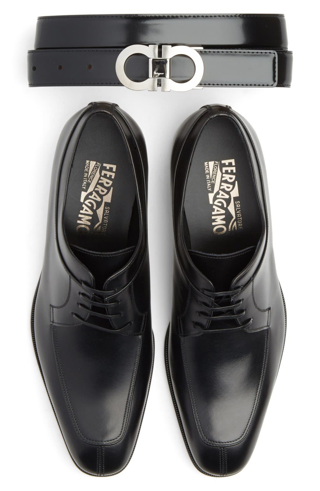 Salvatore Ferragamo 'Lanier' Oxford, Alternate, color, BLACK CALF