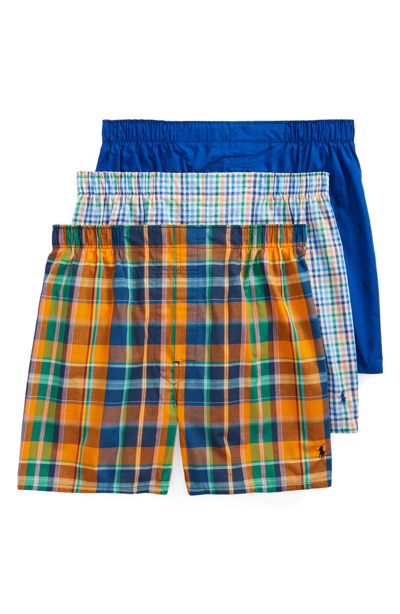 Polo Ralph Lauren 3-Pack Assorted Cotton Boxers, Main, color,