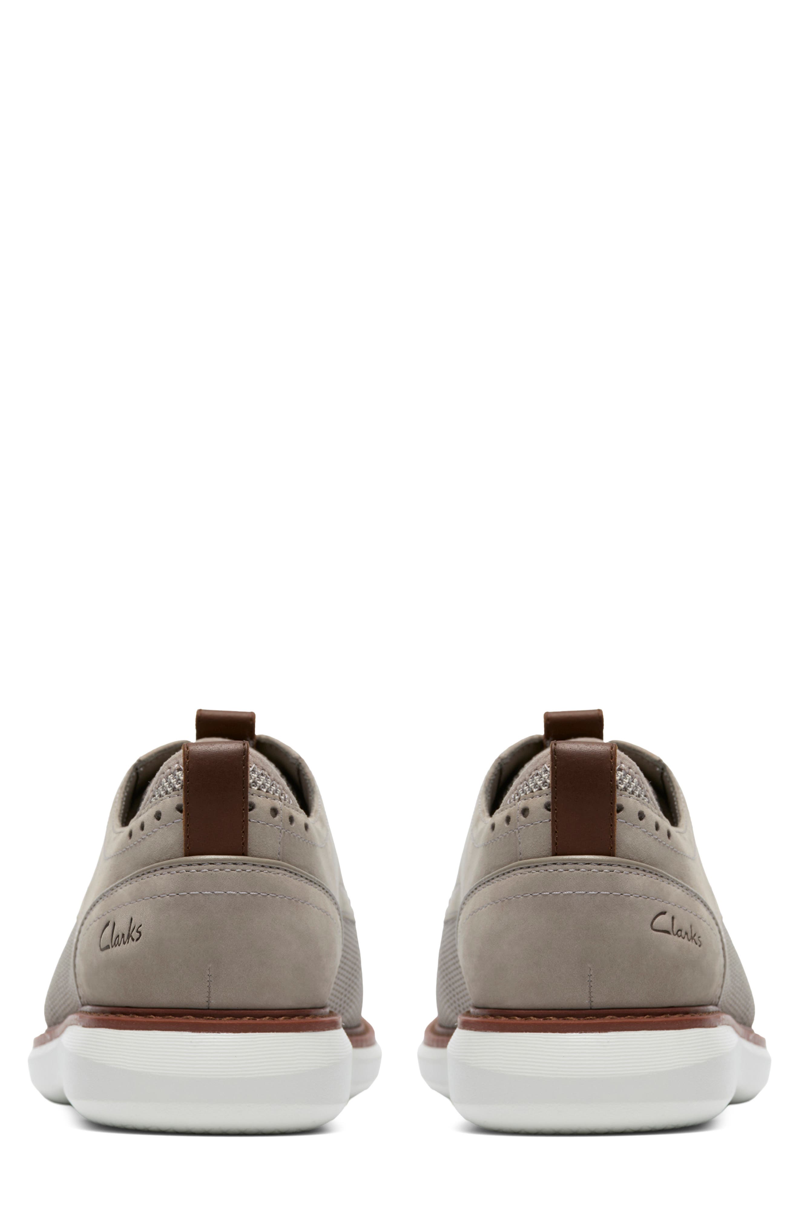 Clarks<sup>®</sup> Brantin Plaid Leather Oxford Shoe, Alternate, color, Grey Knit