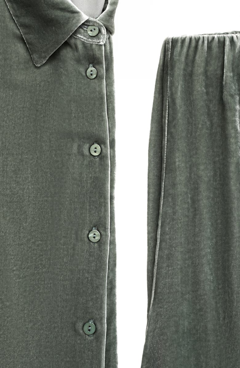 MANGO Velvet Lounge Pants, Alternate, color, Green