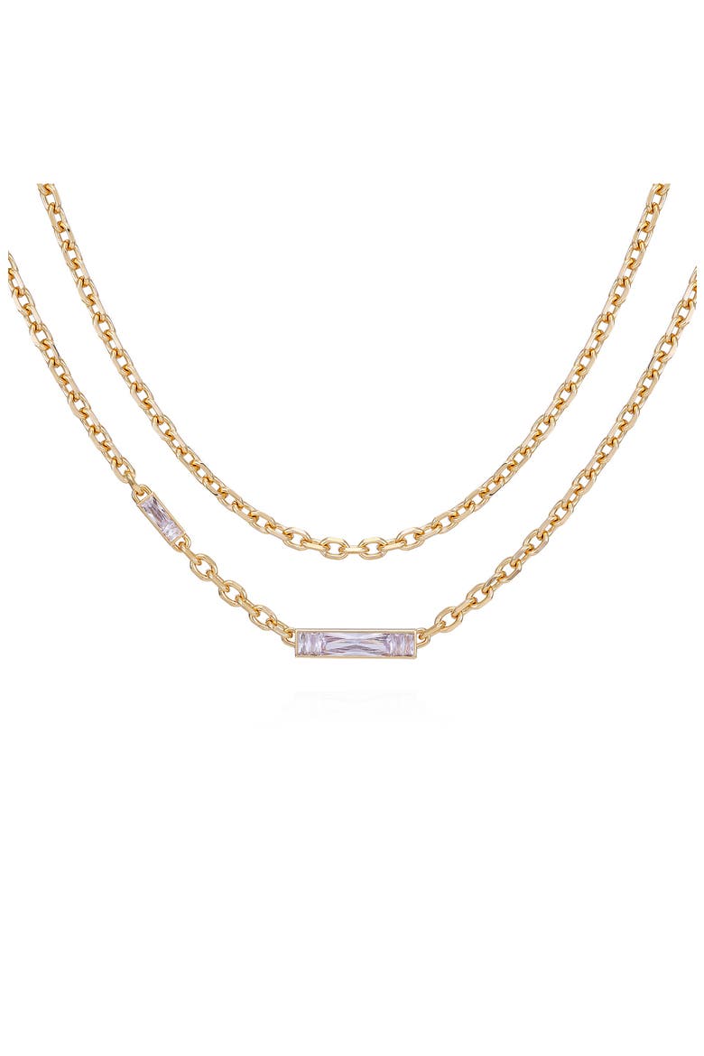 Crystal Layered Chain Necklace, Main, color, GOLD TONE