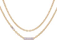Vince Camuto Crystal Layered Chain Necklace