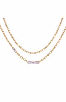 Vince Camuto Crystal Layered Chain Necklace