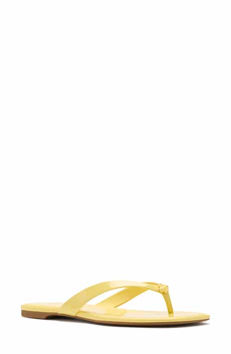 spade flower patent leather flip flop