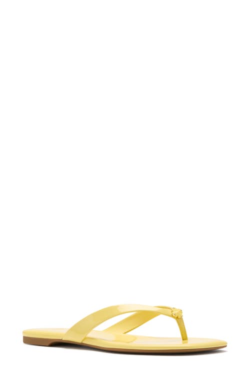 Kate Spade New York Spade Flower Patent Leather Flip Flop In Yuzu Jam
