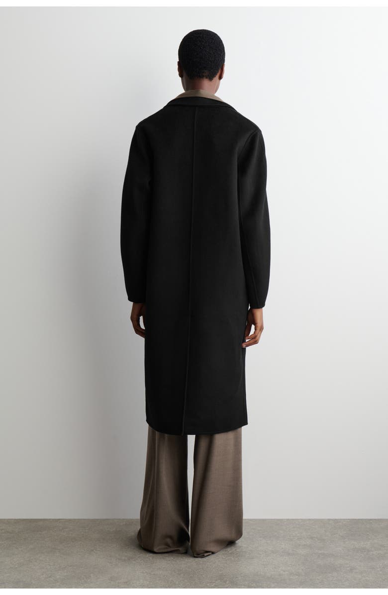COS Double-Faced Wool Long Coat, Alternate, color, Black