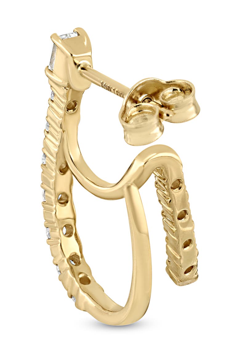 18K Gold Gatsby Diamond Hoop Earrings, Alternate, color, 18KY GOLD