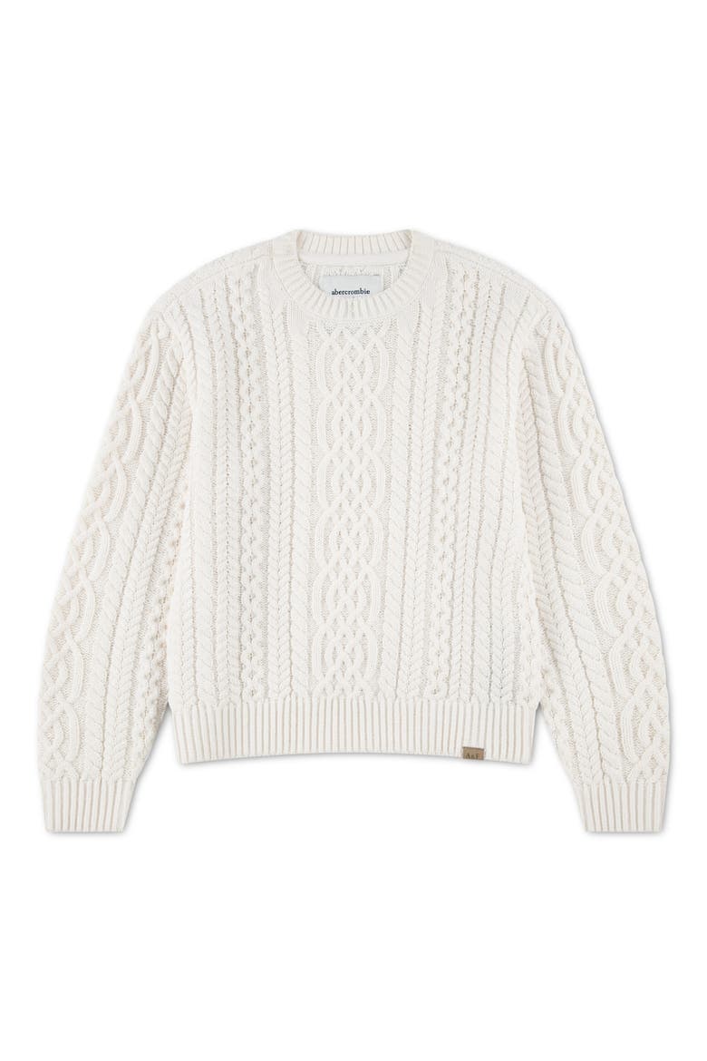 Kids' Cable Crewneck Sweater, Main, color, JET STREAM