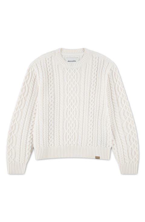 Kids' Cable Crewneck Sweater