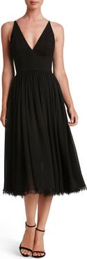 Dress the Population Alicia Mixed Media Midi Dress