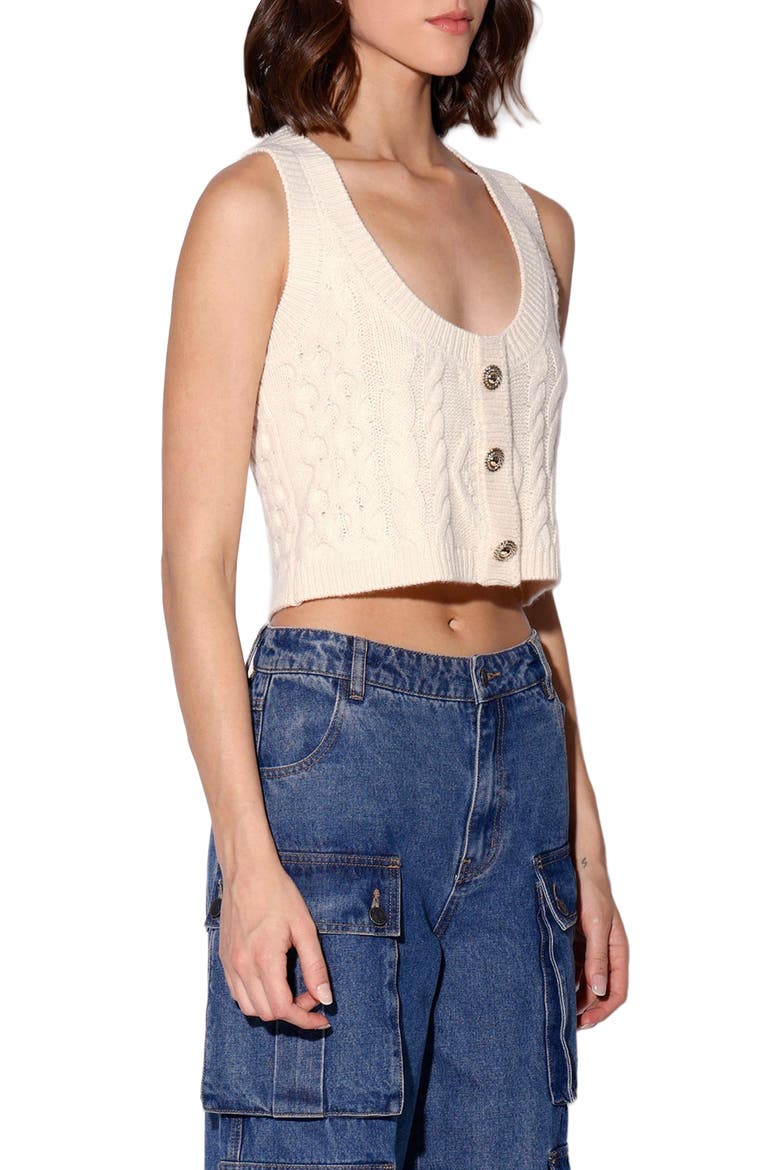 Carson Cable Knit Sweater Vest, Alternate, color, CREAM