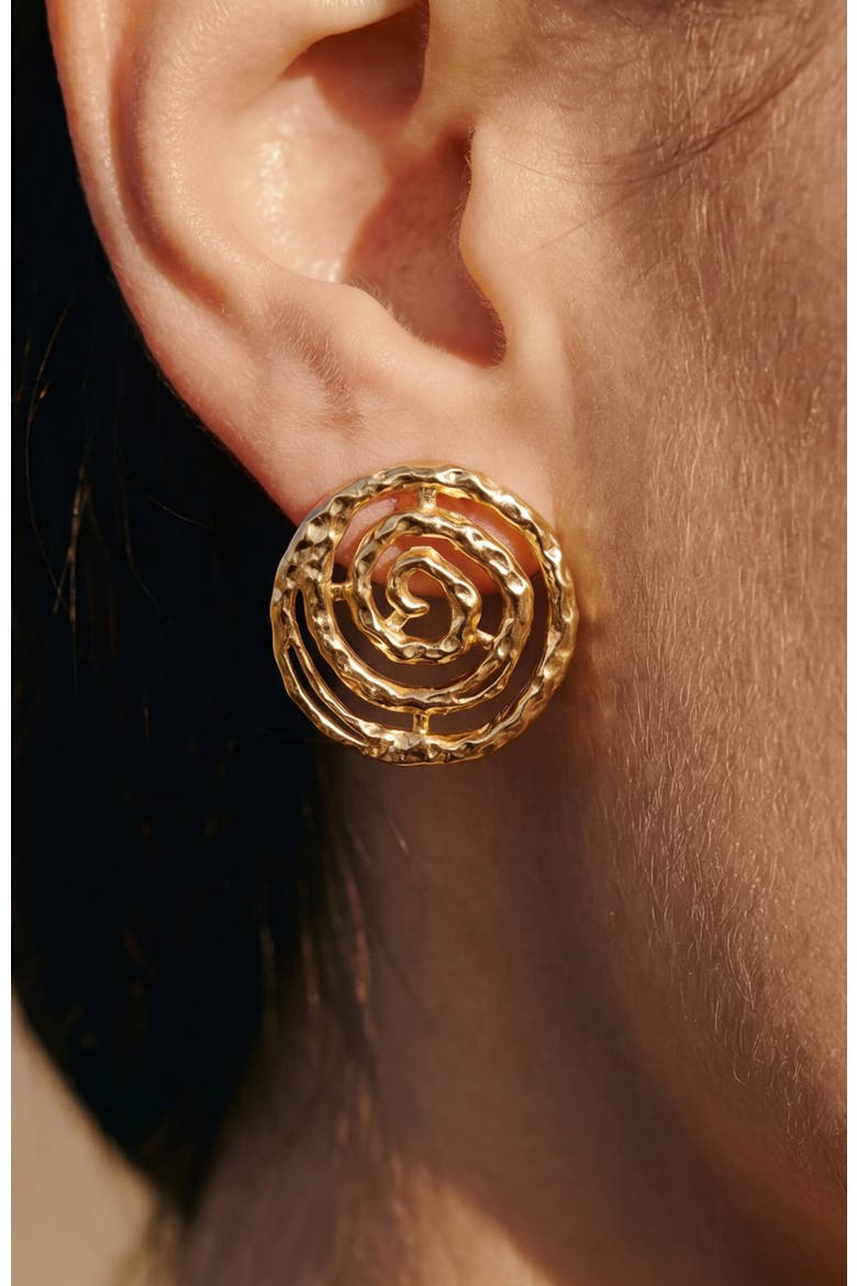 Eternal Spiral Round Earring, Alternate, color, Gold