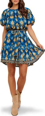 FLYING TOMATO Puff Sleeve Blouson Minidress