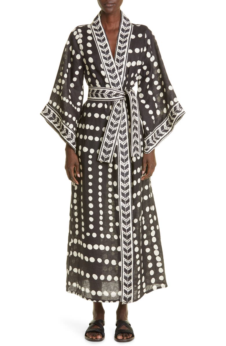 Johanna Ortiz Kuba Bamala Linen Cover-Up Robe, Main, color, 