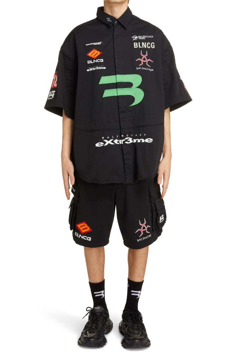 Balenciaga Gamer Cargo Shorts, Alternate, color,