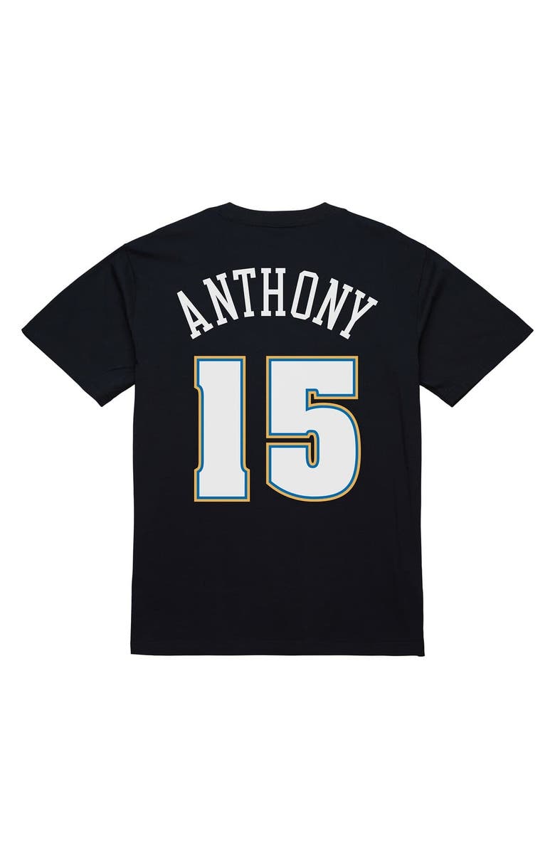 Mitchell & Ness Men's Carmelo Anthony Black Denver Nuggets Rookie Photo Name & Number T-Shirt, Alternate, color, Black