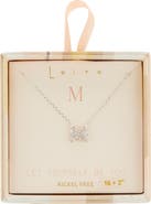 Leith Cubic Zirconia Initial Pendant Necklace