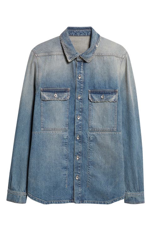 Distressed Denim Overshirt