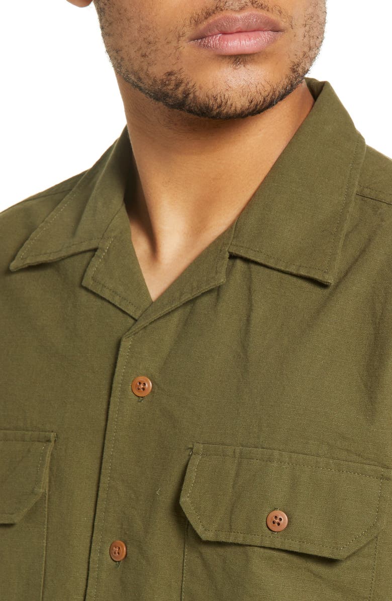 Schott NYC Men's Cotton Ripstop Short Sleeve Button-Up Shirt, Alternate, color, 