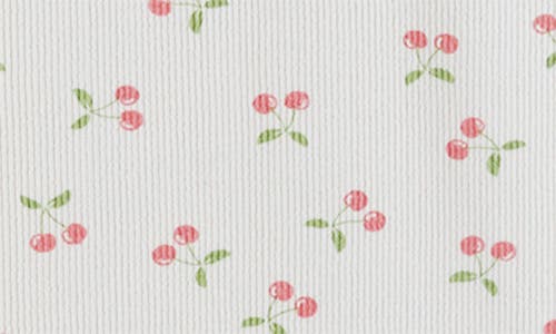 Andy & Evan Kids' Cherry Stripe Cotton Short Pajamas In White