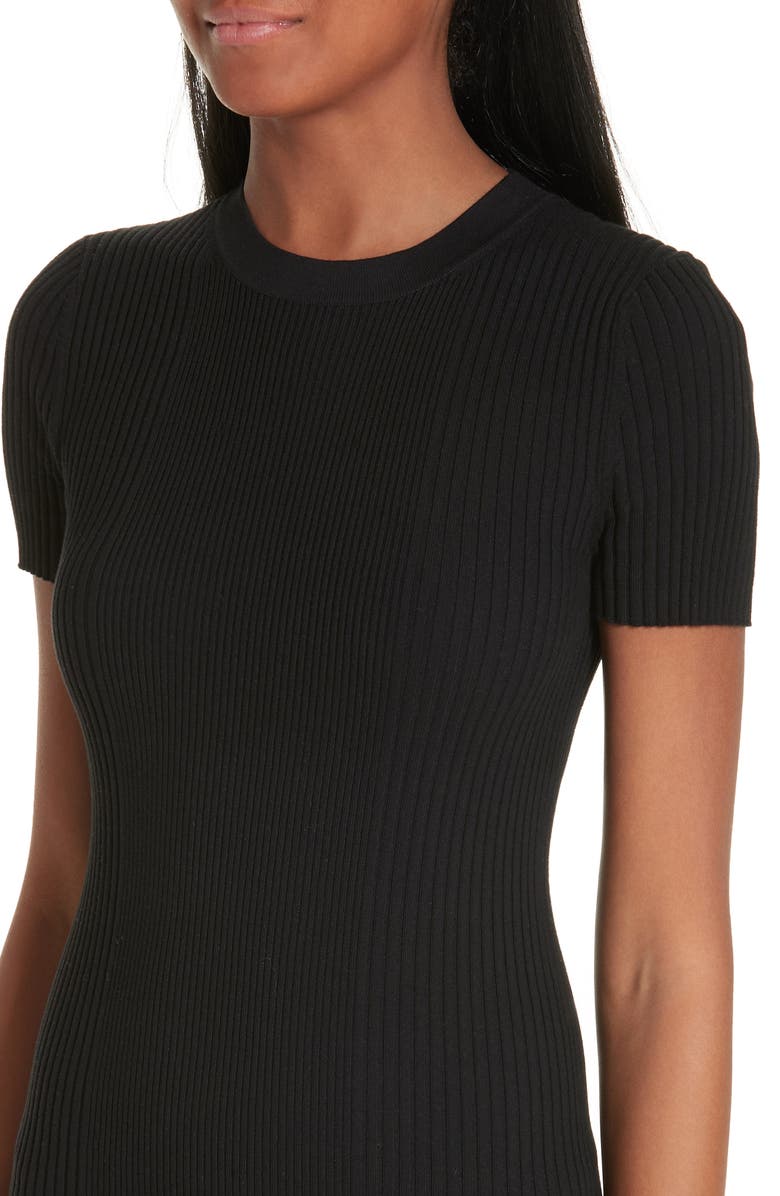 Alexander Wang Ruffle Hem Ribbed Dress, Alternate, color, 